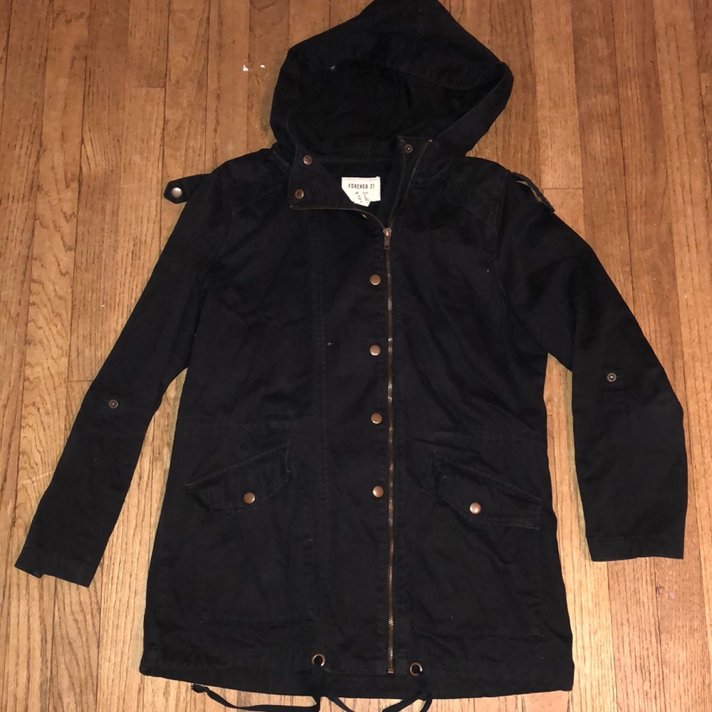 Fall Black Jacket Size Medium Forever 21